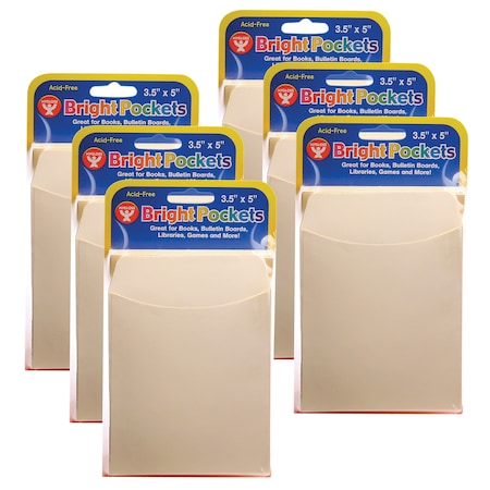 Hygloss Products Library Pockets, 3.5 x 4.5, Non-Adhesive, Manila, PK240 15649